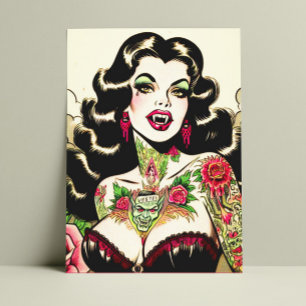 Carte Postale Tatouage chaud vampire fille