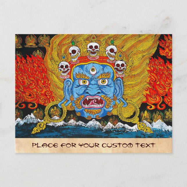 Carte Postale tatouage cool oriental tibétain thangka démon (Devant)