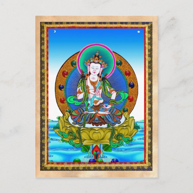 Carte Postale Tatouage cool oriental tibétain thangka Vajrasattv (Devant)