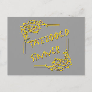 Carte Postale Tatouage jaune