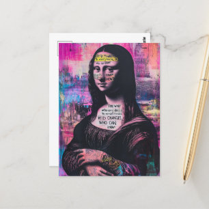 Carte Postale Tatouage Mona Lisa Collage Média mixte