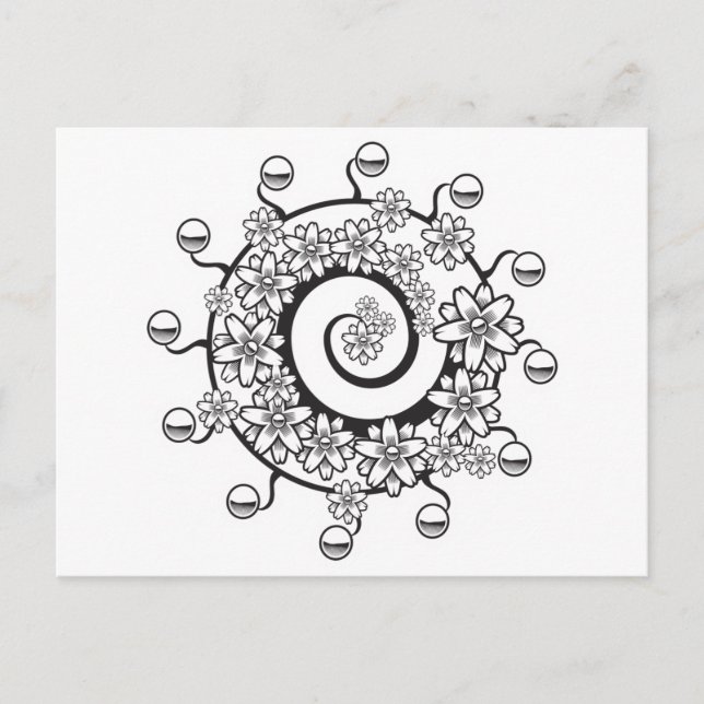 Carte Postale tatouage spirale (Devant)