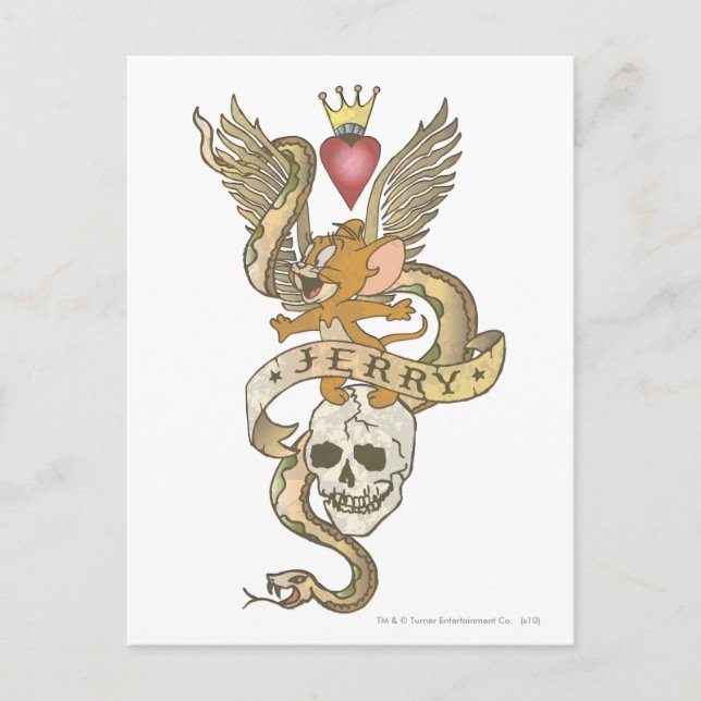 Carte Postale tatouage tordu Jerry 2 (Devant)