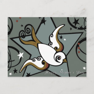 Carte Postale Tatouage urbain Conception d'oiseaux hirondelles