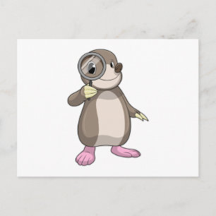 Carte Postale Taupe avec loupe