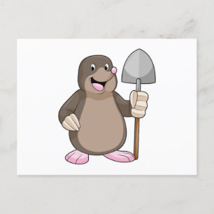 Carte Postale Taupe avec pelle