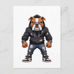 Carte Postale Taureau Alpha Urbain Bouledogue � Mascotte de Styl
