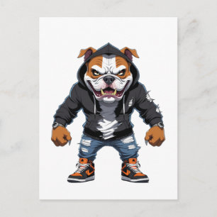 Carte Postale Taureau Alpha Urbain Bouledogue � Mascotte de Styl