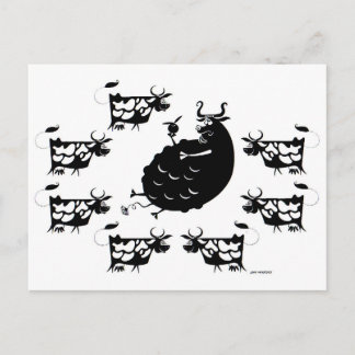 Carte Postale Taureau et vaches
