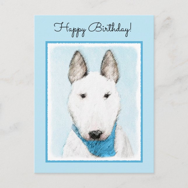Carte Postale Taureau Terrier - Cute Original Chien Art (Devant)