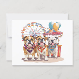 Carte Postale Taurillons Anglais à une fête foraine