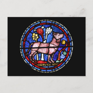 Carte postale Taurus Astrologie Vitrail