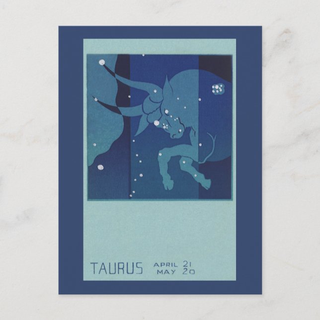 Carte Postale Taurus Bull Constellation Astrologie Zodiaque Vint (Devant)