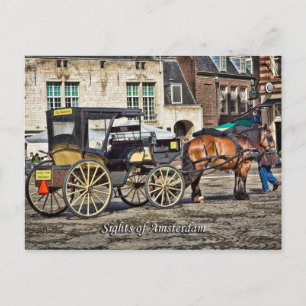 Carte Postale Taxi à cheval en buggy, vues d'Amsterdam