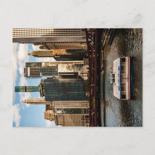Carte Postale Taxi Sur Eau Passant Sous Le Pont Avant Chicago Sk