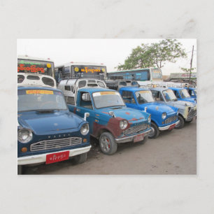 Carte Postale Taxis Mazdas Bleus Vieux