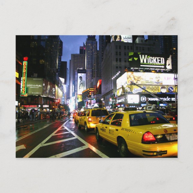 Carte Postale Taxis sur Broadway New York (Devant)