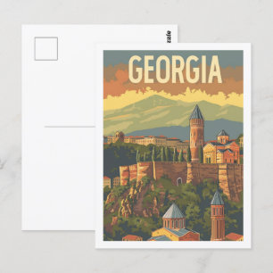 Carte Postale Tbilisi Géorgie Vintage Lieu de voyage célèbre