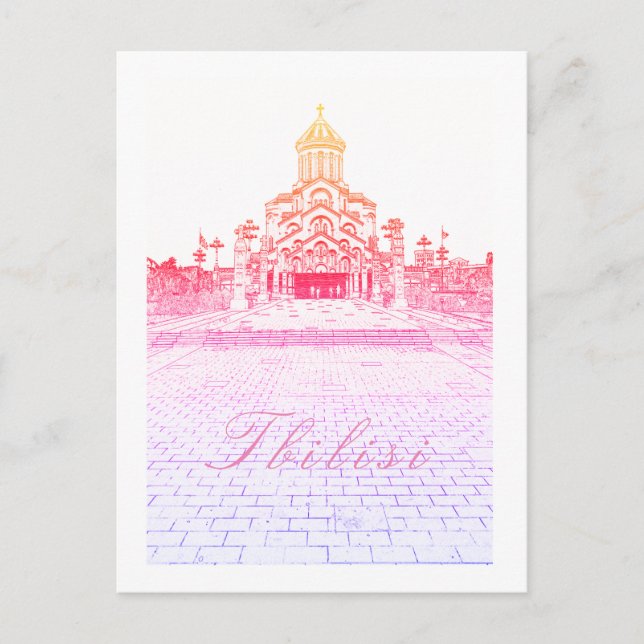 Carte Postale Tbilissi Georgia Cityscape Sameba Architecture (Devant)