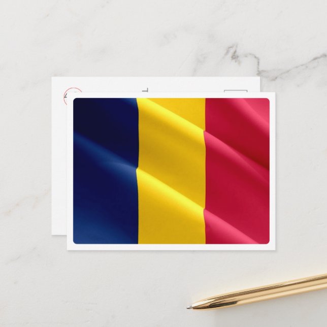 Carte Postale Tchad - Drapeau d'agitation - (Devant/Arrière en situation)