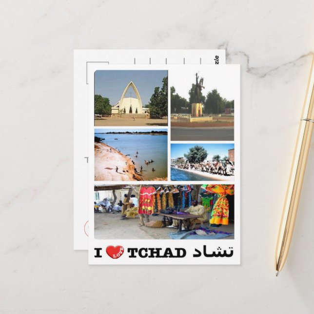 Carte Postale Tchad - I Love - (Devant/Arrière en situation)
