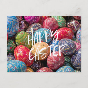 Carte Postale Tchèque Oeufs De Pâques Décorés, Joyeux Pâques