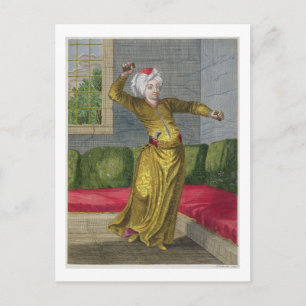 Carte Postale Tchingui, Danseuse turque, 18ème siècle (gravure)