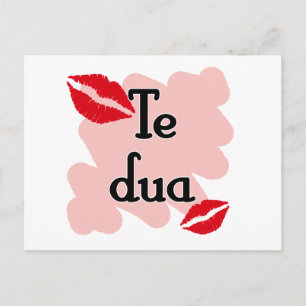 Carte Postale Te dua - Albanais - Je t'aime