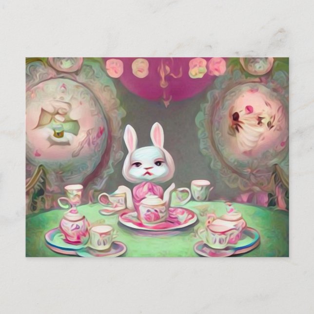 Carte Postale Tea Party peint (Devant)