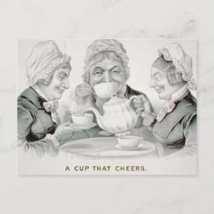 Carte Postale Tea Party vintage, une coupe qui applaudit