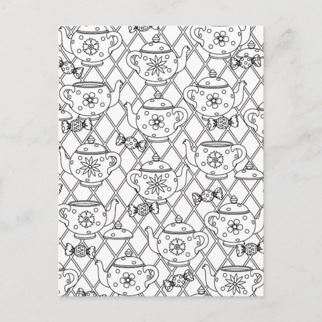 Carte Postale Tea Pot Doodle (Devant)