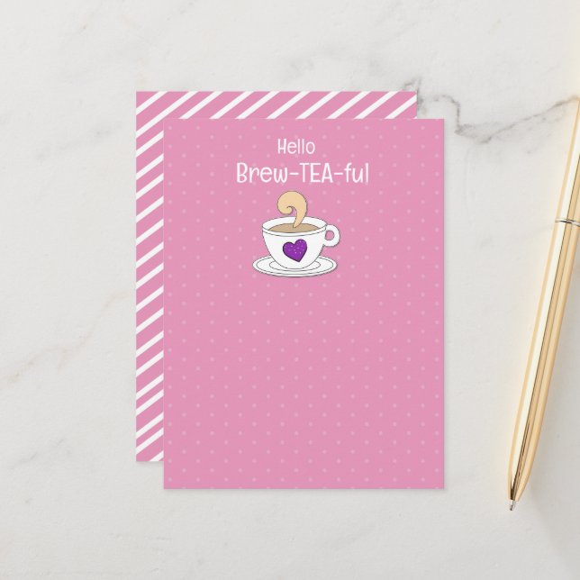 Carte Postale Tea Puns et Citations Tea Party Favoriser (Devant/Arrière en situation)