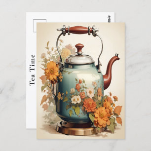 Carte Postale Tea Time Coffee Break Se réunir Vacances