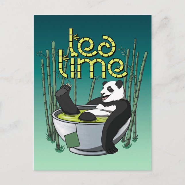 Carte Postale Tea Time Panda (Devant)