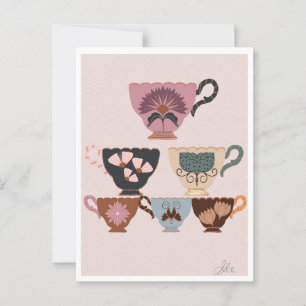 Carte Postale Tea-up de la renaissance de Rococo  Charme Vintage
