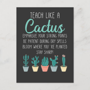 Carte Postale Teach Like A Cactus Teacher Back To School