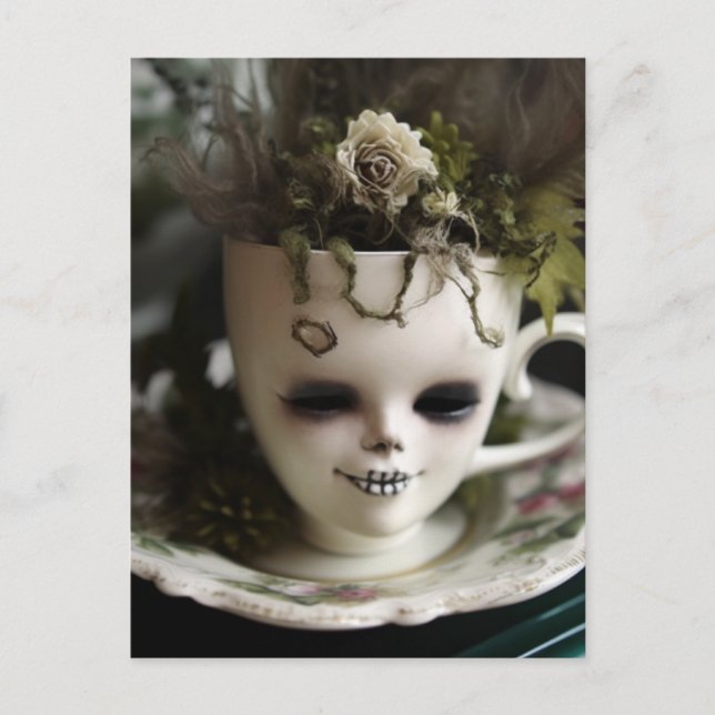 Carte Postale Teacup déplaisant de Plante (Devant)