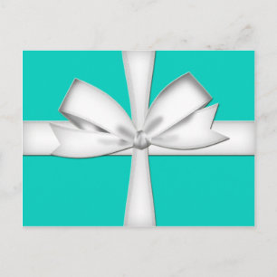 Carte Postale Teal Gift Card with Bow Postcard