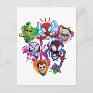 Carte Postale Team Spidey Vs. Electro, Sandman & Black Cat