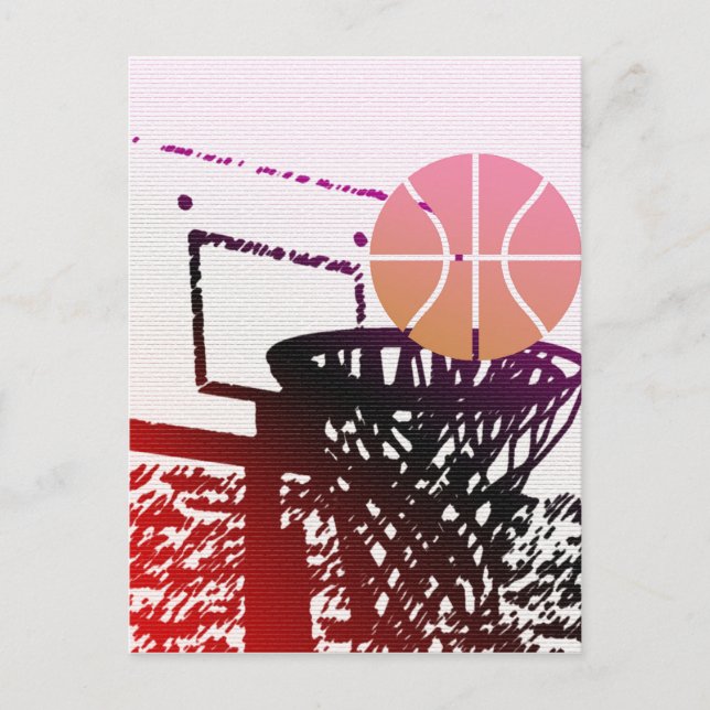 Carte Postale Team Sports Ball Basketball Net Coach Jeu (Devant)
