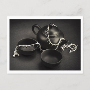 Carte Postale Teapot & Bijoux en argent, Tea house / décoration 