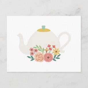 Carte Postale Teapot floral