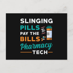 Carte Postale Technicien en pharmacie pilules de collage pharmac