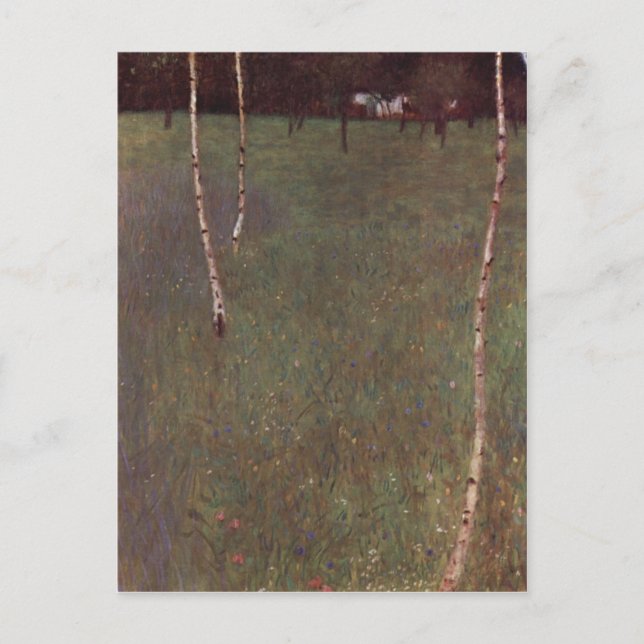 Carte Postale Technique Klimt, Gustav Bauernhaus mit Birken 1900 (Devant)