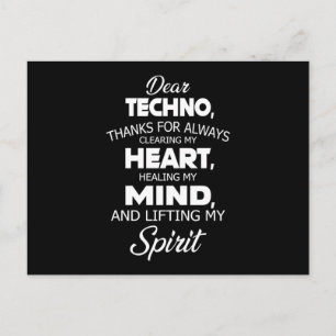 Carte Postale Techno Music DJ Electro Rave Festival Idée cadeau