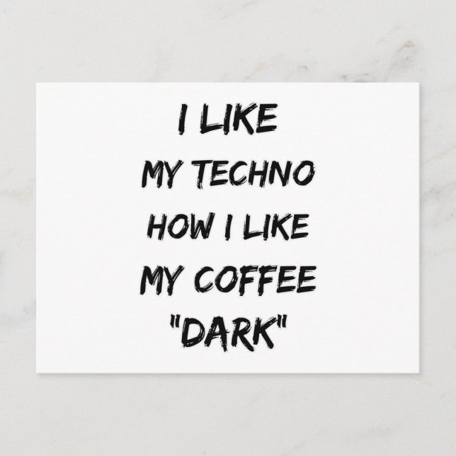 Carte Postale Techno Music Rave DJ Electro Festival Party Cadeau (Devant)