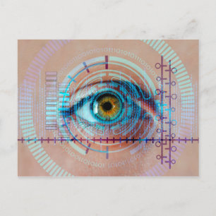 Carte Postale Technologie Futuriste Sci-Fi Biométrique Iris