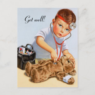 Carte Postale Teddy Checkup