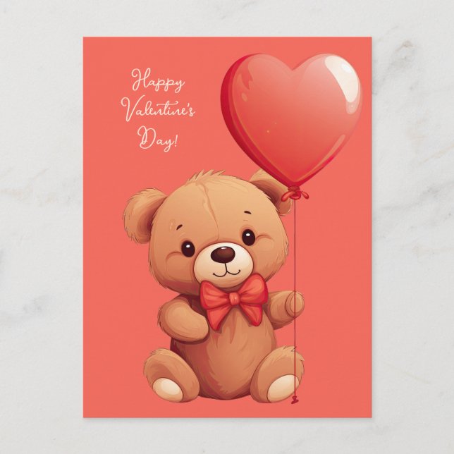 Carte Postale Teddy d'amour du texte personnalisé (Devant)