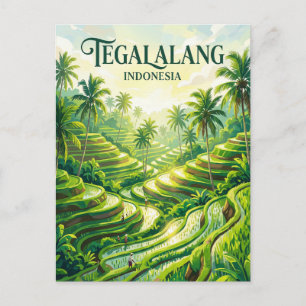 Carte Postale Tegalalang Terrasse de riz Indonésie